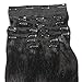 Clip In Sets 10pcs Clip In Human Hair Extensions Remy Human Hair Straight For Full Head Jet Black #1 20inch 200g