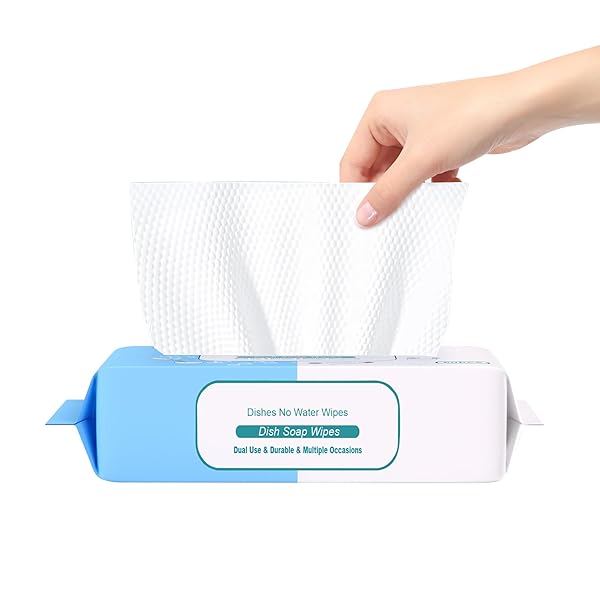 REUSABLE DRY & WET DISH SOAP FOAM WIPES – MULTI-PURPOSE CLEANING TOWELS FOR KITCHEN, BATHROOM, TRAVEL | NO WATER NEEDED, ECO-FRIENDLY, REACHES HARD-TO-CLEAN AREAS (60 PACK)