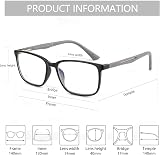 ZENOTTIC Blue Light Glasses Men Square Grey Frame Anti-Glare Sport view 5