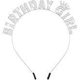 CIEHER Birthday Headband Birthday Girl Tiara Crown for Birthday Decorations Silver