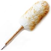 J&A Jason Aerobic Good Grip Lambswool Duster with Solid Wooden Handle,Bendable Head,Leather Hang Strap,Dust Stick for Cleanin