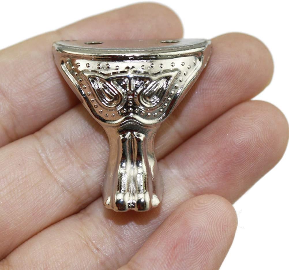 20pcs Antique Box Legs Metal Box Feet Corner Protectors Jewelry Box Chest Wood Case Legs Corner Protector Guards Silver 28x27mm - Image 4