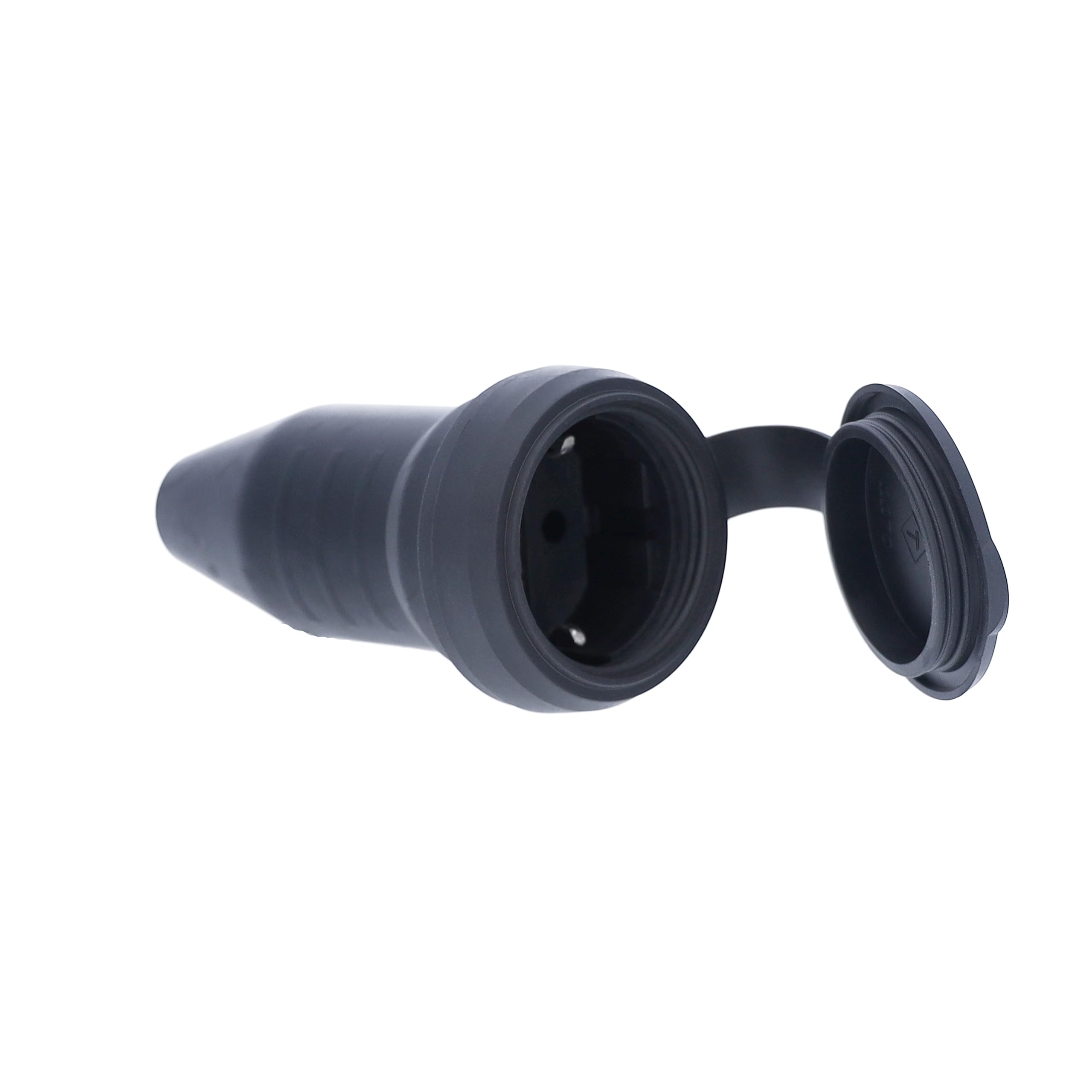 as - Schwabe 60419 Schutzkontakt-Vollgummi-Kupplung mit Schutzkappe, IP44 Gewerbe, Baustelle