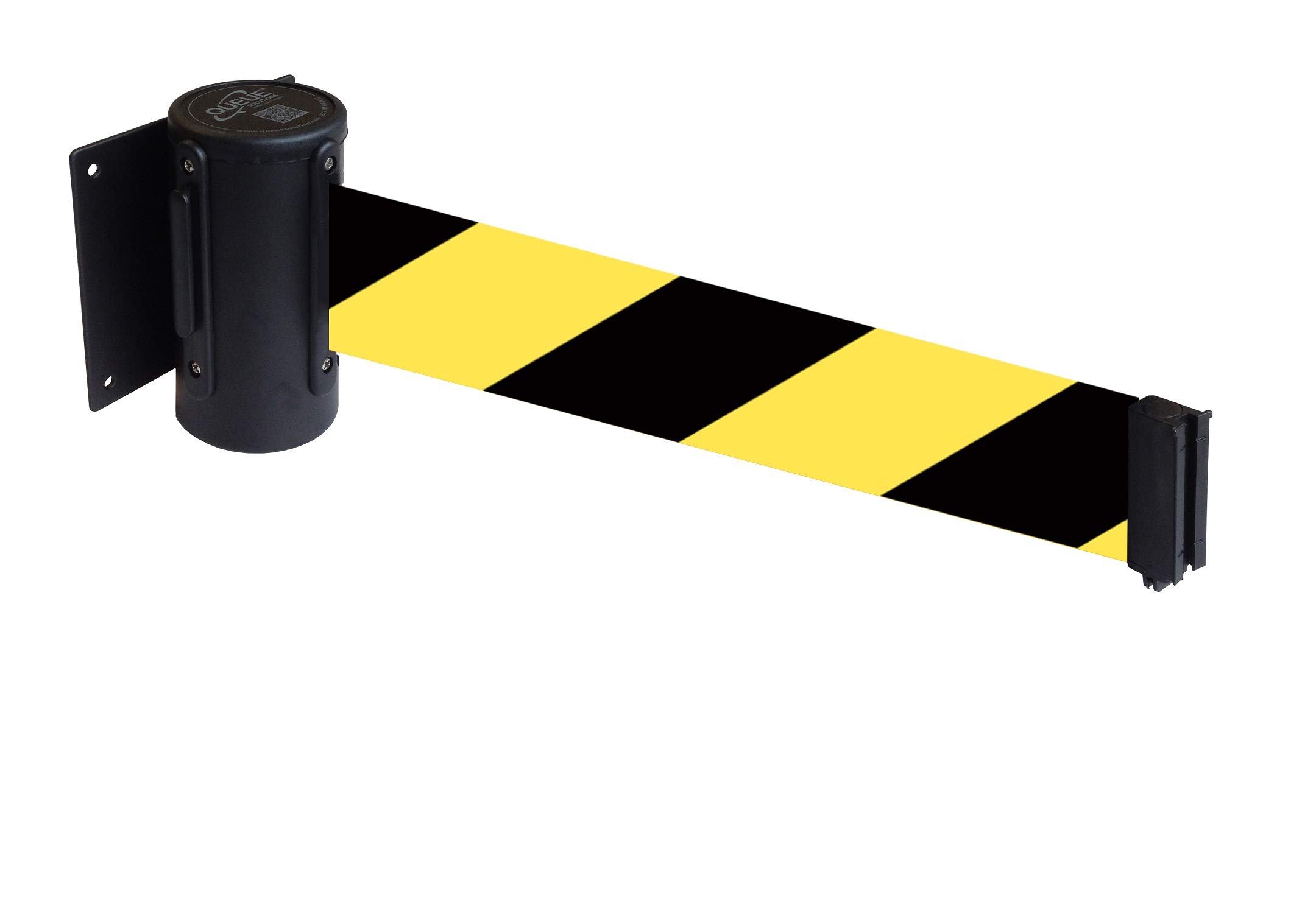 Flexibarrier Wall Mount with Barrier Tape (Economy) - 2.3 m / 4.5 m (2.3 m, Black/Yellow/Black)