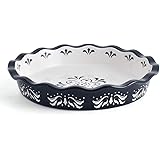 Original Heart Pie Pan Pie Dish Ceramic Pie Plate Deep Dish Pie Pan 9 inch Pie Pan Black Pie Dish for Kitchen