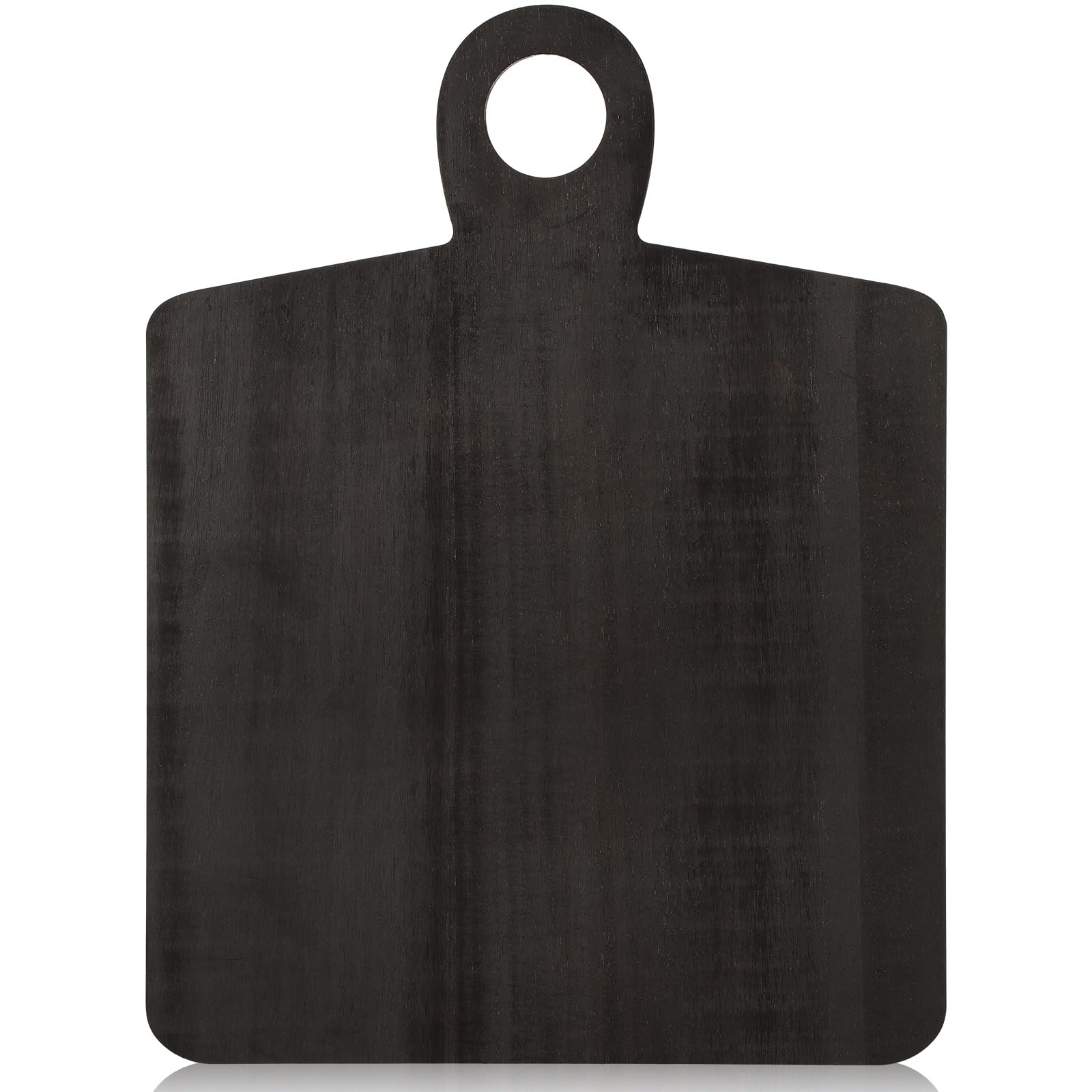 Photo 1 of Yiyiring 1 Pcs Acacia Wood Cutting Board with Handle 17 x 13'' Rectangular Charcuterie Chopping Board for Pizza Cheese Meat Decorative Black Wooden Serving Tray for Kitchen and Dining Room