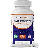 Vitamatic Myo-Inositol 2000 mg Per Serving &ndash; 240 Vegetable Capsules &ndash; 60 Servings &ndash; Non-GMO, Gluten Free &ndash; Made in USA