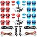 Easyget LED Arcade DIY Parts 2x Zero Delay USB Encoder + 2x 8 Way Joystick + 20x LED Illuminated Push Buttons for Mame Jamma Arcade Project Red + Blue Kits primary