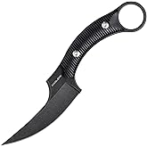 KIASLORE KK528 Fixed Blade Knife, D2 Blade with G10 Handle, Kydex Sheath, Everyday Claw Knife for Men Women, Utility Knives for EDC Survival Hiking Camping Outdoor (Black)