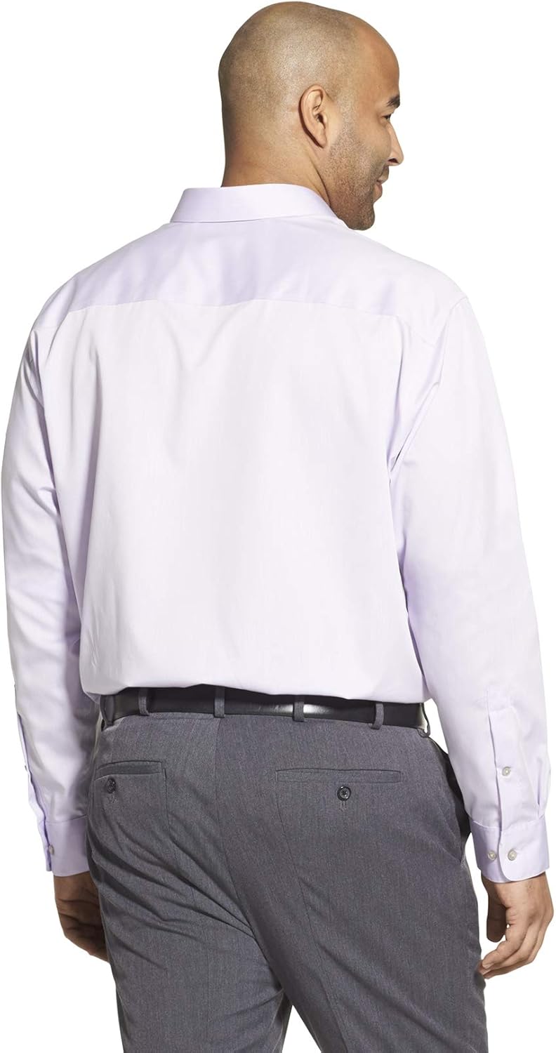 Calvin Klein Men's Big and Tall Dress Shirts Non Iron Herringbone Solid: Clothing