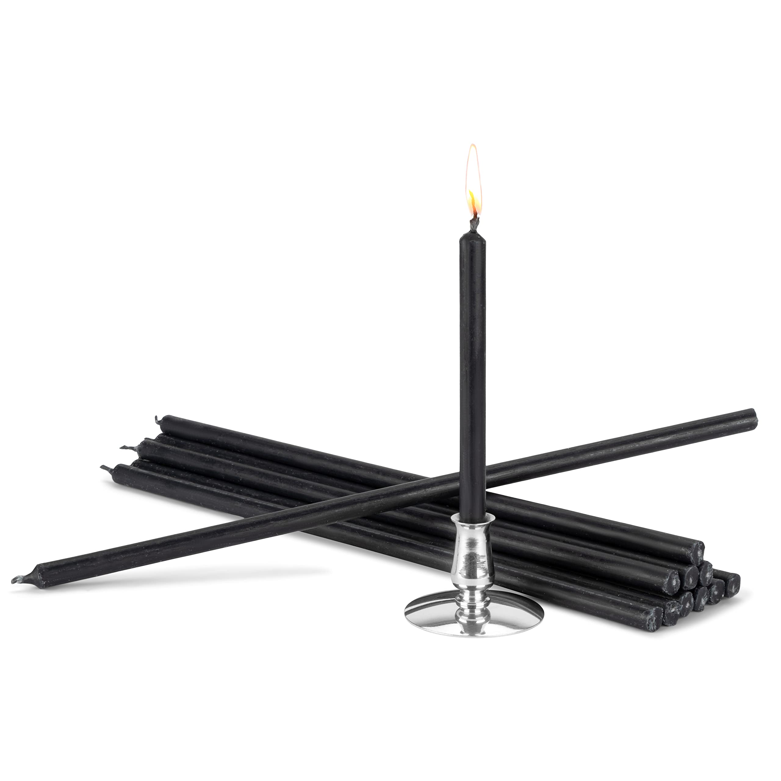 NKlaus - Candle Holder + Ritual Candles Black drip-Free L 29cm Premium Paraffin Wax 40065