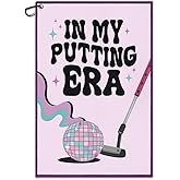Juoqg in My Putting Era Purple Golf Towel, Funny Retro Golf Bag Towel with Clip, Golfing Accessories for Women, Golfing Gifts for Ladies Girls Golfer, Birthday Gifts for Her Sport Lover Sister Friend