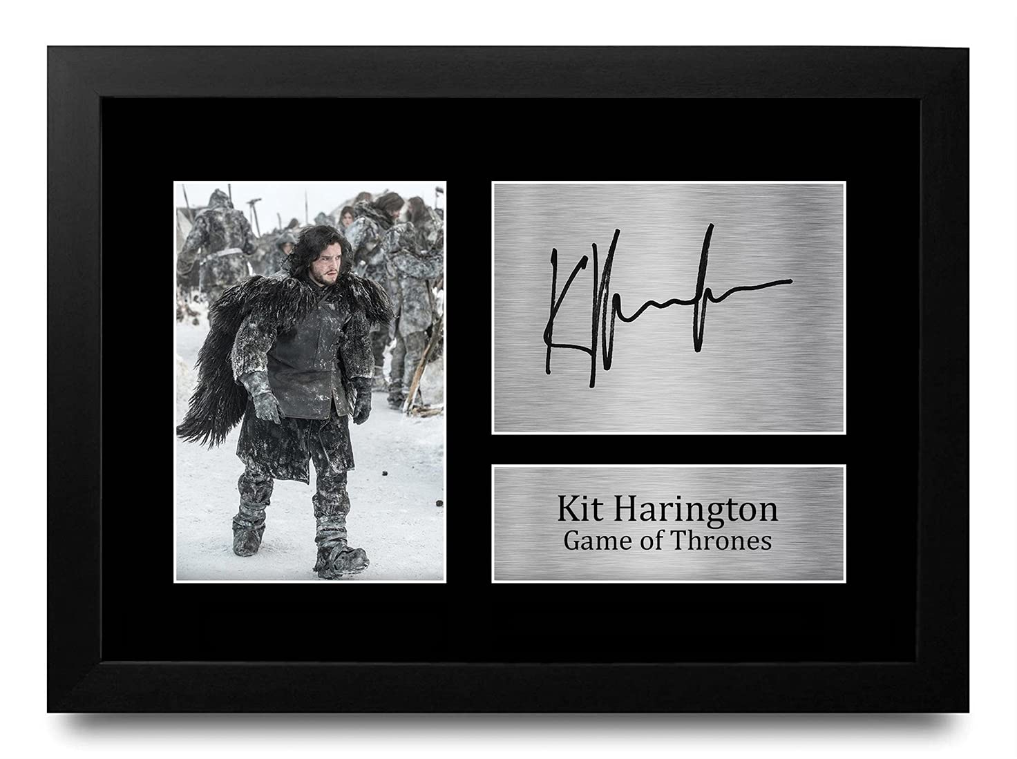 HWC Trading FR Kit Harington Gift A4 Printed Autograph FRAMED Jon Snow Game of Thrones Gifts Print Photo Picture Display