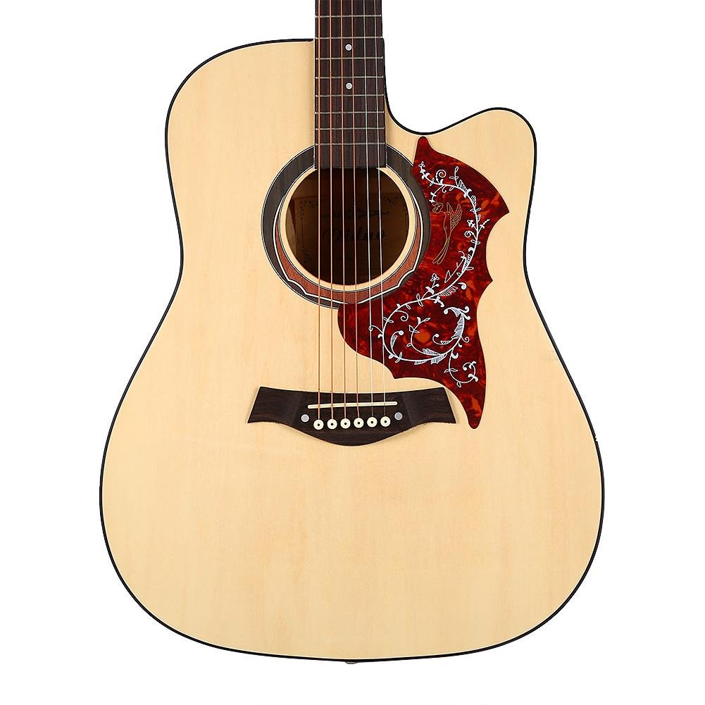 2Pcs Guitar Pickguard Acoustic Guitar Pick Guard Scratch Plate Soft Self Stick for 41" Guitar Parts(RED)
