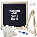 Felt Letter Board Letters & Frame – 290 White Letters, 10” x 10” Oak Wood Felt Board with Stand & Scissors – Changeable Letterboard Sign for Messages, Décor, Stores, & Family Learning – Letterboards