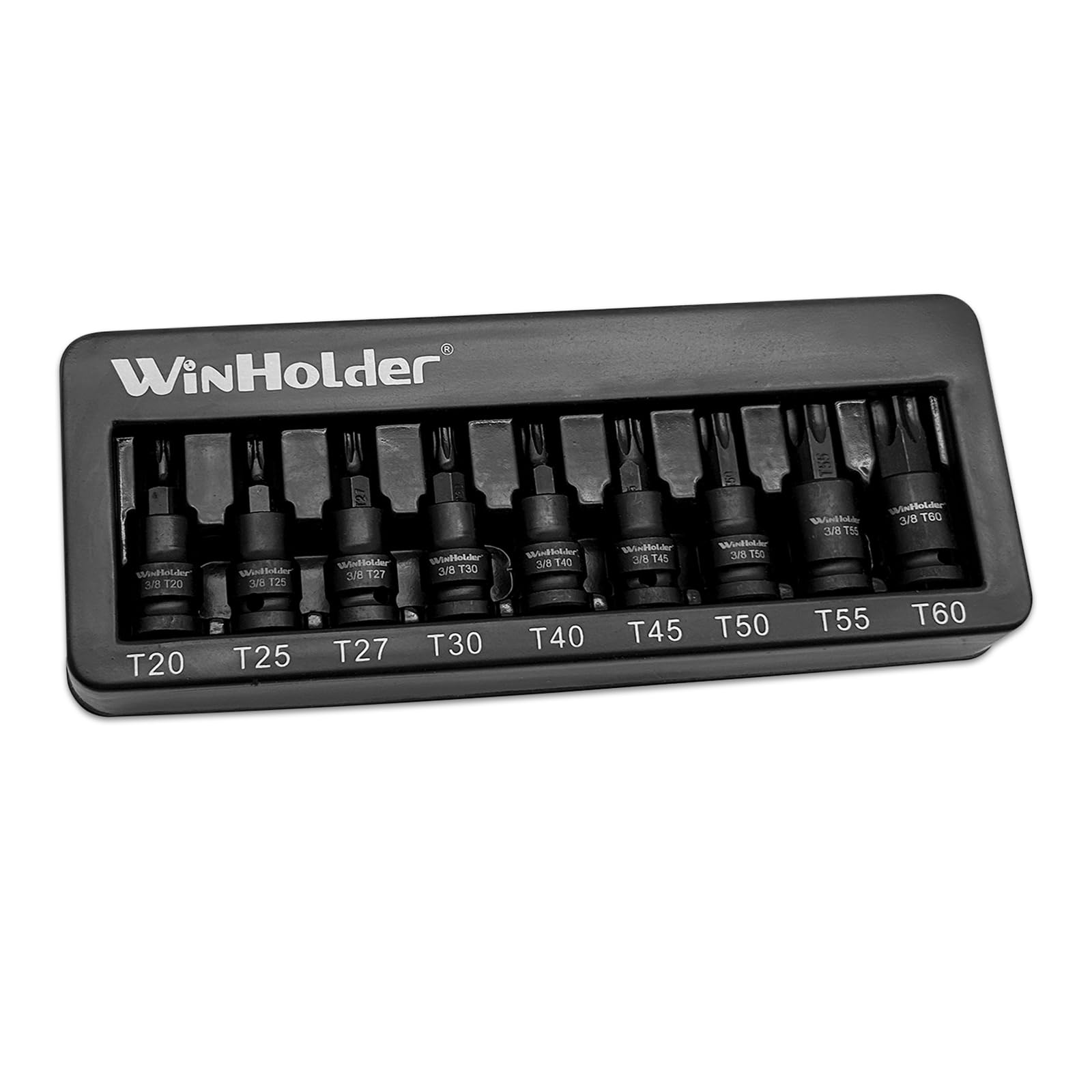 WinHolder Impact TORX BIT Sockets Set 3/8" Drive Impact TRX Star Sockets T20 to T60