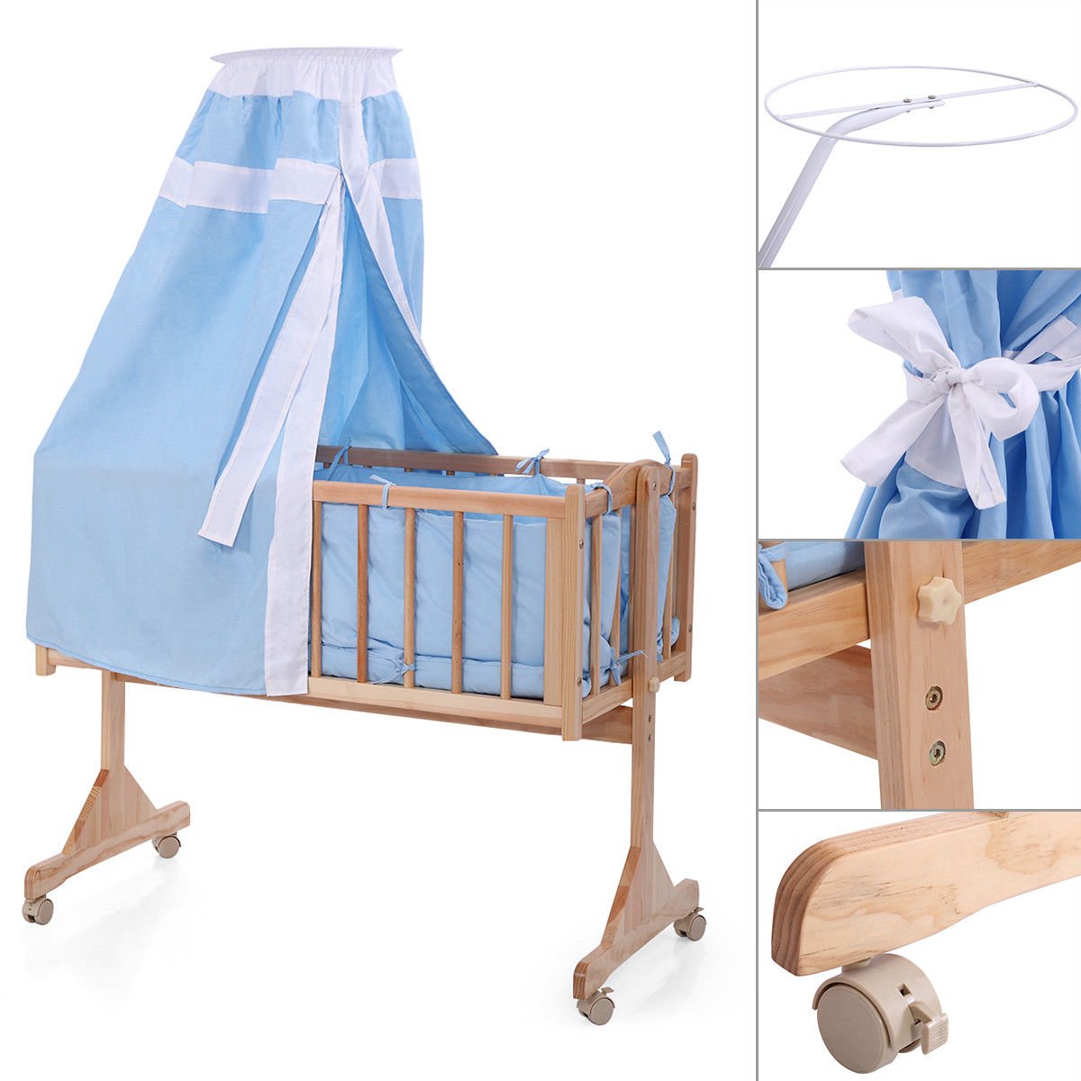 solid wood bassinet