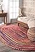 nuLOOM Tammara Bohemian Hand Braided Area Rug, Oval 4x6, Multi