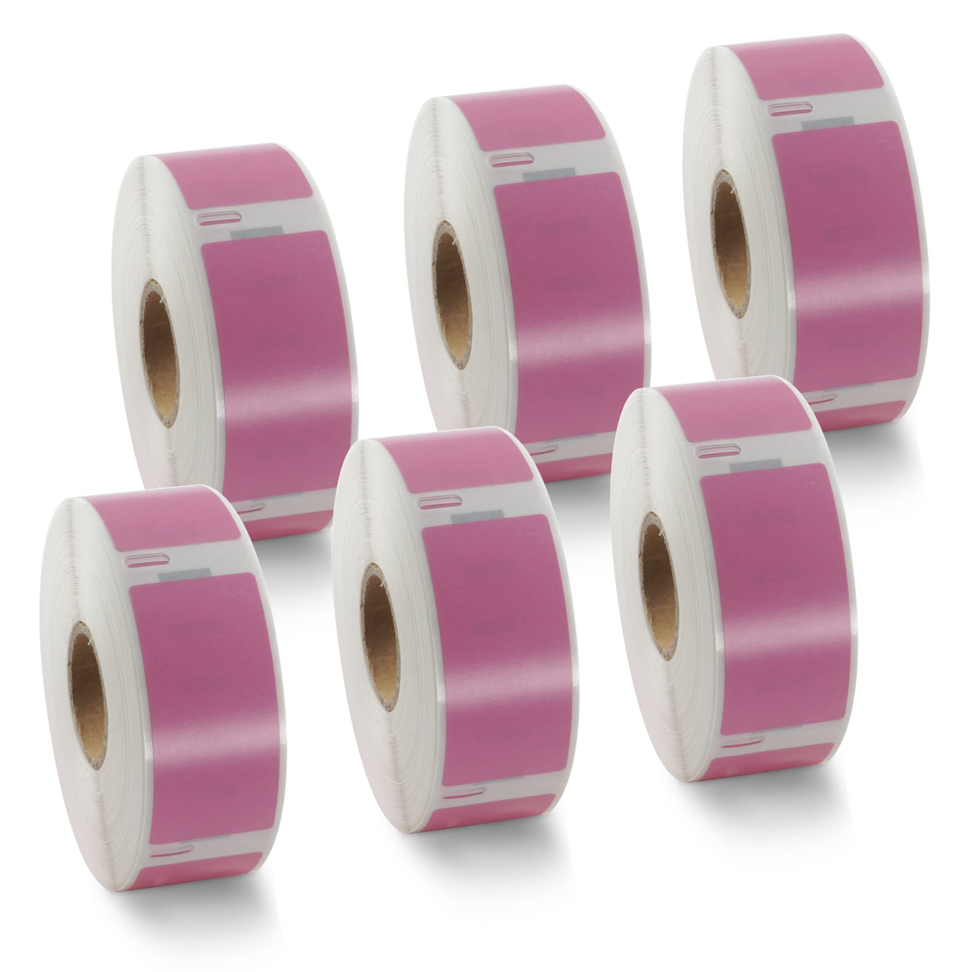 BETCKEY - 6 Rolls Pink Return Address Labels Compatible with DYMO 11352(S0722520), 25mm x 54mm, 3000 Colored Labels Compatible with DYMO LabelWriter 450, 4XL, NOT Fit 550 or 5XL