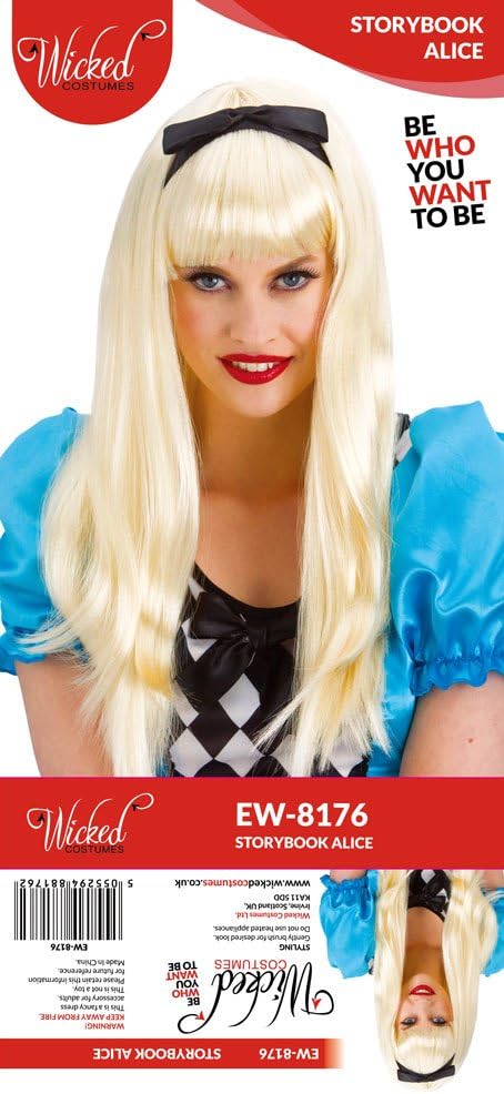 Wicked Costumes Adult Storybook Alice Fancy Dress Wig with Bow, Light Beige - Image 3
