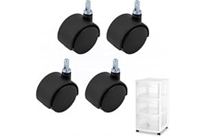 FEVBCNRJ 4 PCS Swivel Caster Wheels Compatible with Sterilite 3 Drawer Cart, 1.5 Inch Wheels Replacement, M6 Circlip Stem Caster Wheel, 360 Degree Rotatory, Easy to Install, Replacement Casters for Drawer Cart