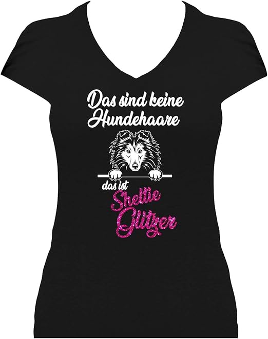 Shirt Damen Glitzer Hunde Das sind Keine Hundehaare das ist