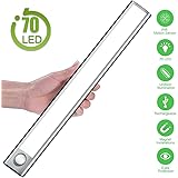 Wattaca LED Closet Light, Rechargeable Battery 70 LEDs Closet Light Ultra Slim Closet-Light with PIO Motion Sensor Under Cabinet Night Lighting