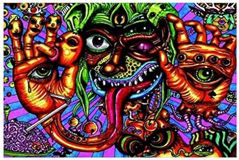 Redwpq Psychedelique Acid Lsd Peinture Affiche Toile Tissu Impression Mur Photos Pour Le Salon Chambre Decoration 40 60 Cm Sans Cadre Amazon Fr Cuisine Maison