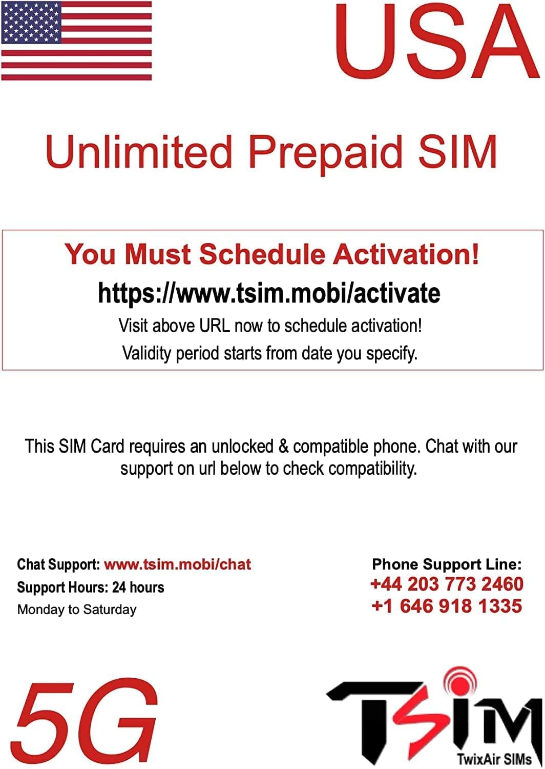 TSIM Morocco SIM Card 30 Days | 10 GB High Speed Data in 5G/4G/LTE (Data Sharing Allowed) | Auto Activating | No Cap on Data Speed | New Upgraded 5G SIM Card! Data Only No Voice