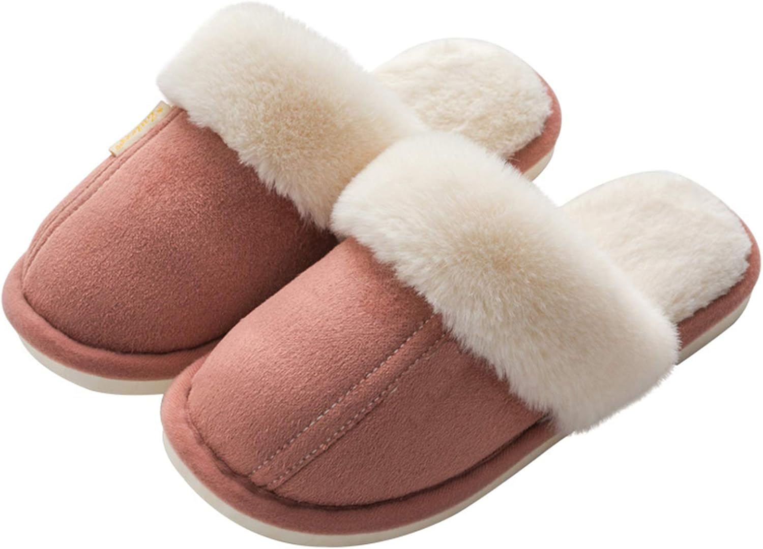 Warme DamenHausschuhe, warme MemorySchaumHausschuhe mit flauschigem Plüschfutter, rutschfeste