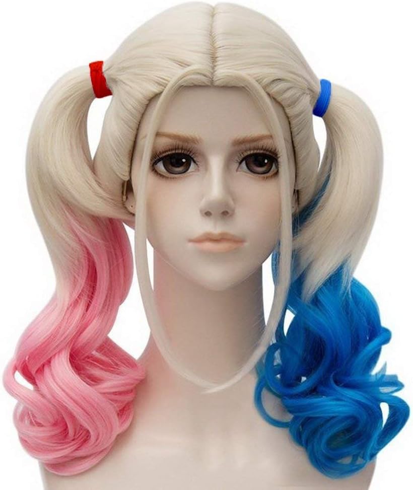 Ani · Lnc Harley Quinn Perruques Suicide Squad Cosplay Perruque avec 2