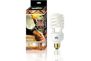 LUCKY HERP 230 Volts Reptile UVA UVB 10.0 Light Bulb Compact Fluorescent Lamp 26W