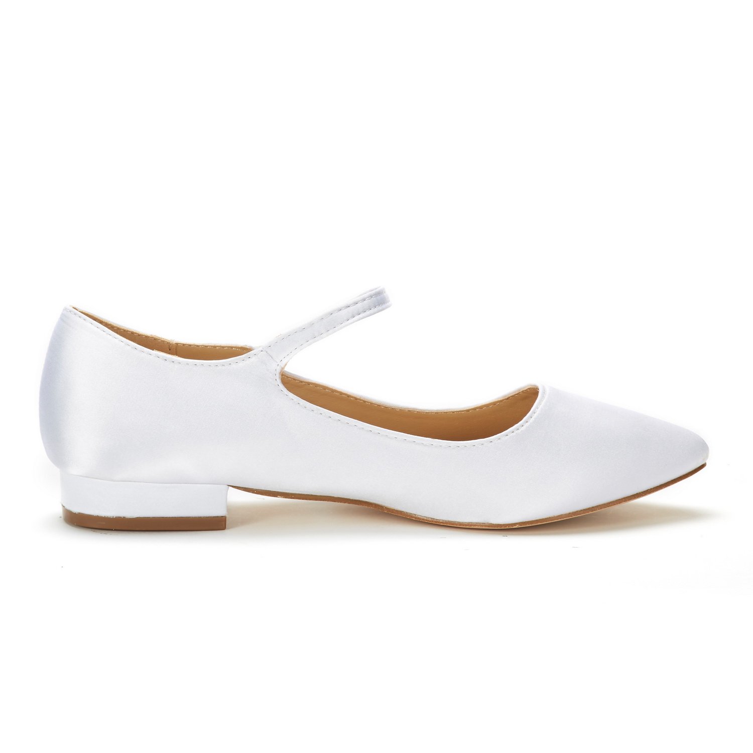 DREAM PAIRS Women's Sole_Silky White Fashion Low Stacked Ankle Straps Flats Shoes Size 10 M US - Image 3