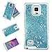 Samsung Galaxy Note 4 Case-Yerwal Creative Design Transparent Flowing Bling Glitter Quicksand Stars Hard Plastic Transparent Case Cover for Samsung Galaxy Note 4(Blue)