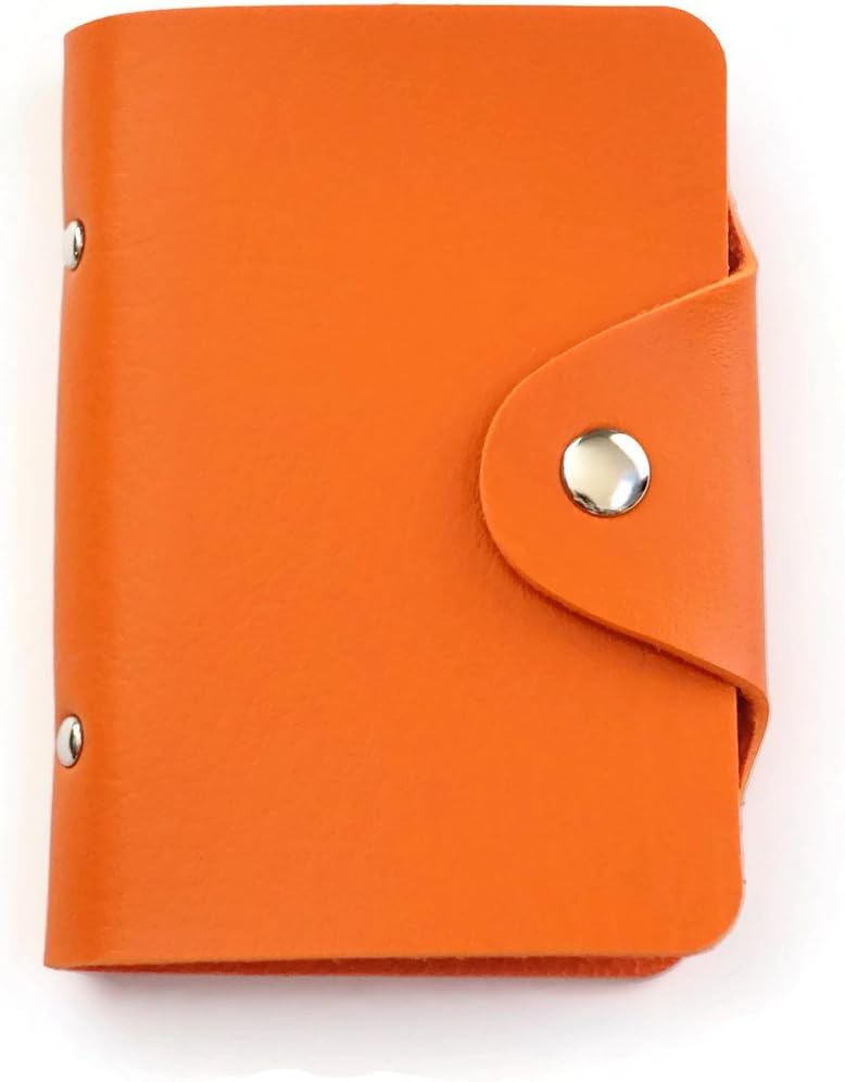 Credit Card Holder Wallet Design - Premium Card Slots - Metal Snap Button Closure - Organize & Protect