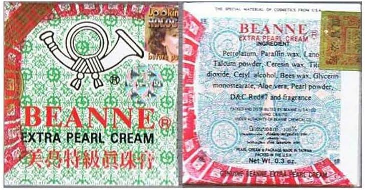 Beanne Extra Pearl Cream - 2 Packs x 0.3 oz - GREEN Package