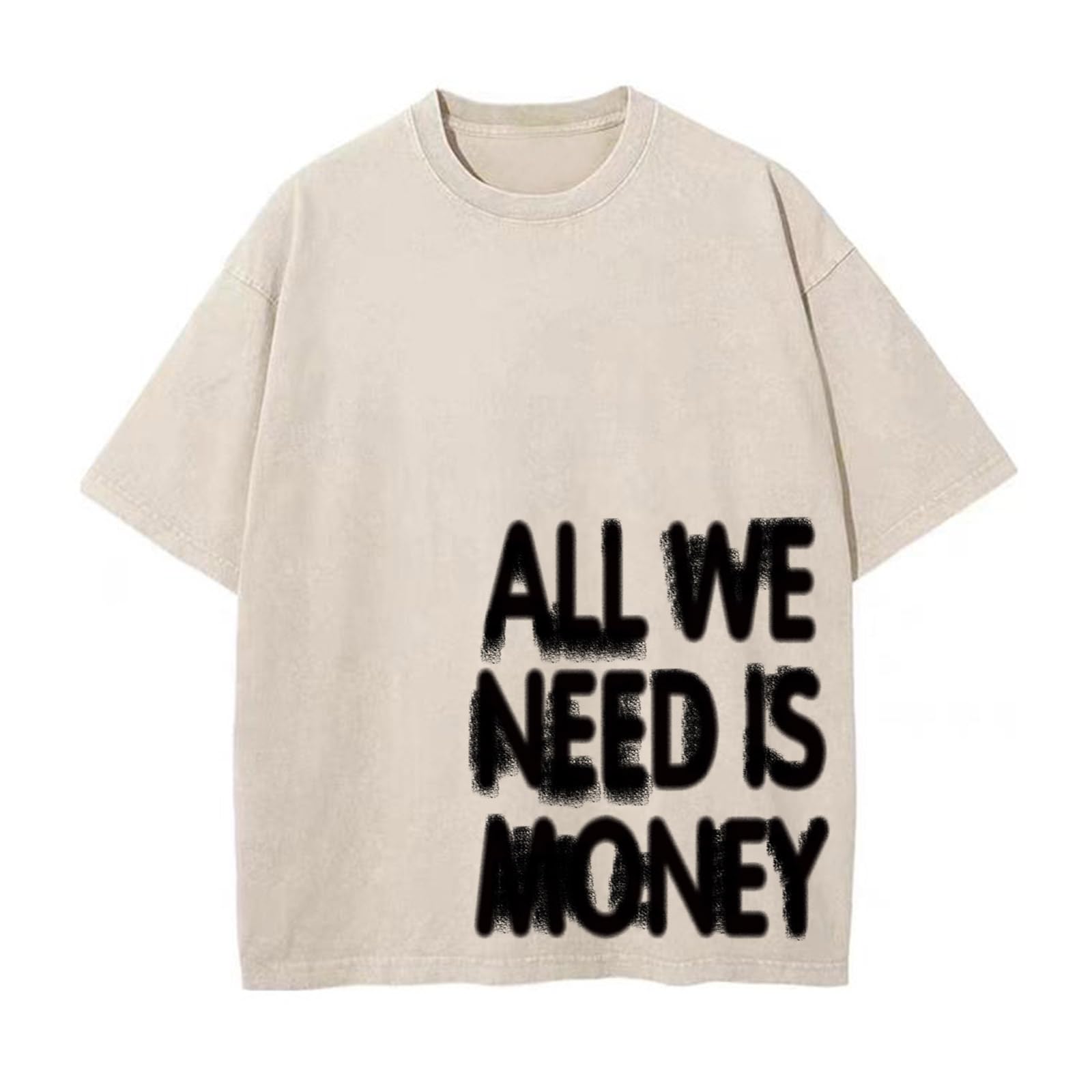 Photo 1 of Weetiotio Mens Oversized Graphic Tees Streetwear Baggy Shirts Y2k Vintage Acid Wash Cotton Tshirt Harajuku Grunge Shirt Men(Apricot,L)