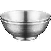 IMEEA Large Soup Bowls 54 Oz Salad Bowl Double Wall Insulated SUS304 Stainless Steel Serving Bowls for Ramen, Pasta, Snacks – Set of 2