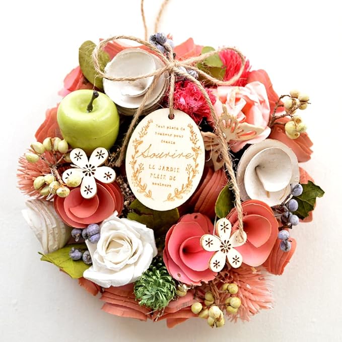 Amazon 母の日 ギフト ナチュラルリース ドライフラワー リース ドアリース 壁掛け 壁飾り ドライフラワー オンライン通販