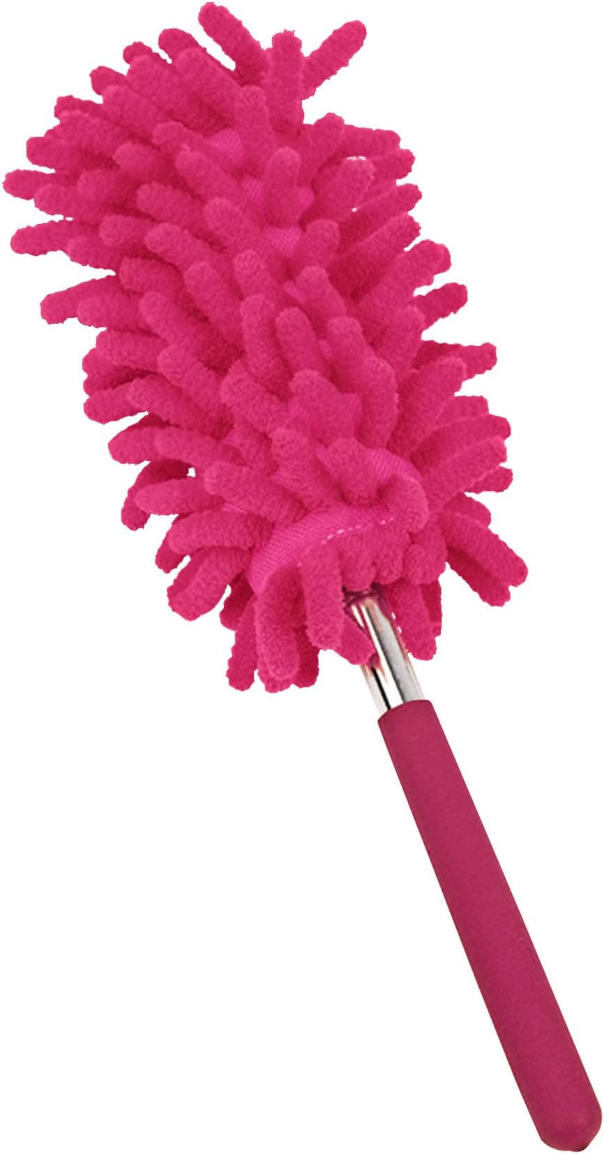 Extendable Telescopic Microfibre Cleaning Feather Dusters Extendings Brush (Hot Pink)