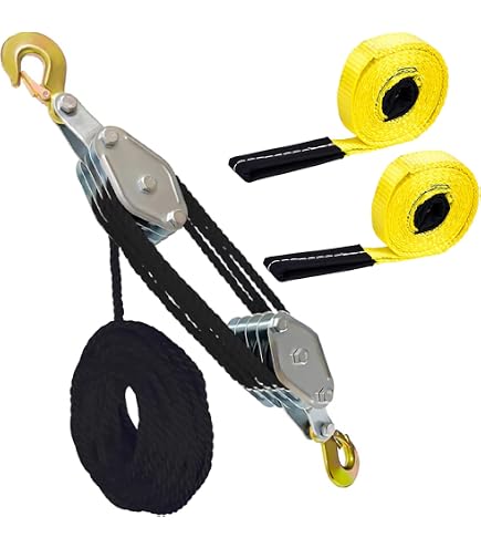 thumbnail image 2 of 2-Ton Rope Hoist Pulley Block & Tackle - 4,000lb Capacity For Lifting Game, Deer Hanger, Or Workshop Use - WX 05851 2 of 5
