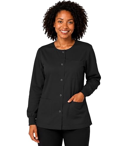 Amazon.com: Landau Essentials Relaxed Fit 4-Pocket Snap-Front