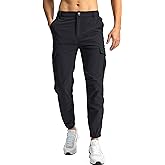 Pinkbomb Men's Hiking Cargo Pants with 7 Pockets Slim Fit Stretch Joggers Golf Cargo Work Pants for Men
