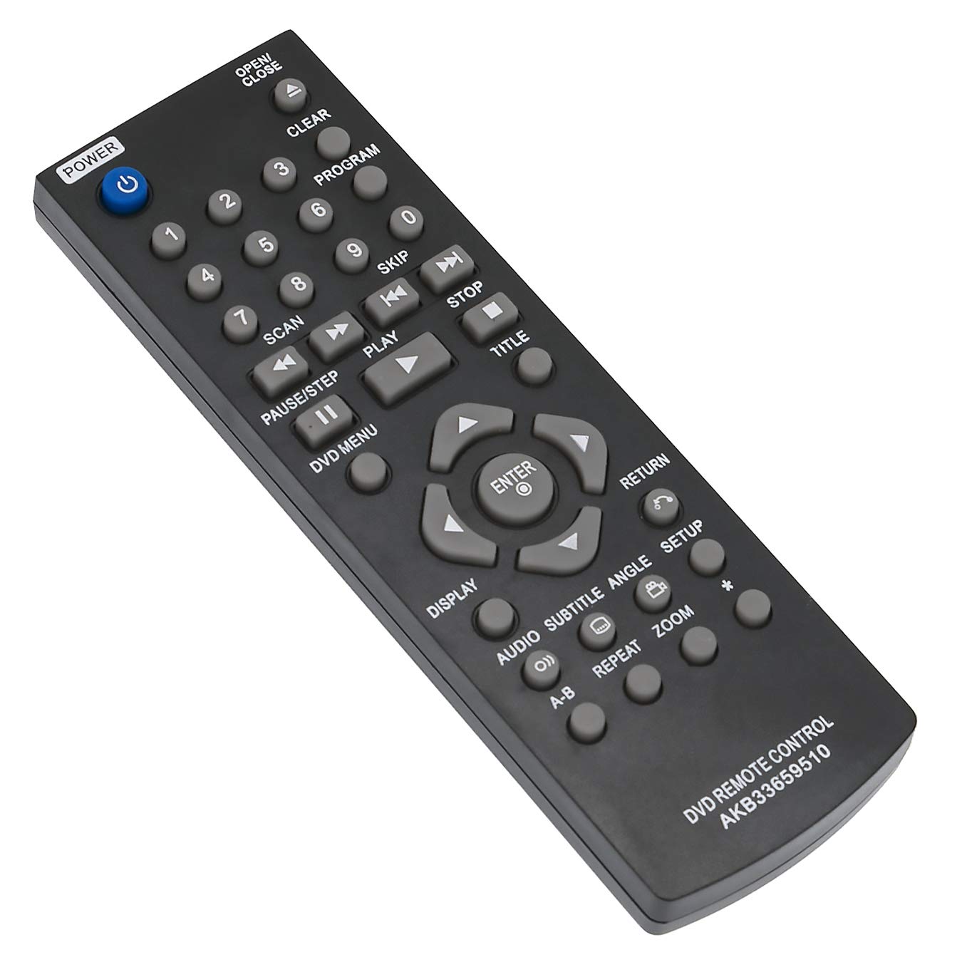 VINABTY AKB33659510 Replacement Remote Control Fit for LG DVD Player DVX390 DP122 DVX440 DP520 DP522 DVX452 DVX450 DVX480 DVX492 DVX482 DV480 DV490 DV482 DV492 DVX550 DVX640 DVX642 DV640 DP827 DP821
