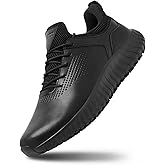 SHULOOK Men's Non Slip Work Shoes Lace Up Slip Resistant Sneakers Waterproof Food Service Kitchen Chef Restaurant Slip On Walking Shoes Lightweight Comfortable Nursing Shoes Working Footwear