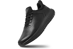 SHULOOK Men's Non Slip Work Shoes Lace Up Slip Resistant Sneakers Waterproof Food Service Kitchen Chef Restaurant Slip On Walking Shoes Lightweight Comfortable Nursing Shoes Working Footwear