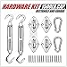 ColourTree Hardware Kit Set for Rectangle/Square Sun Shade Sails Canopy, Easy-Tensioning, 316 Military-Grade Stainless Steel(6 Inch Hardware Kit + Cables)