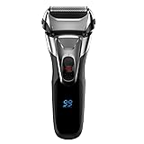 Electric Shaver with Trimmer for Men, IPX7 Waterproof Wet Dry Cordless Razor, Ch