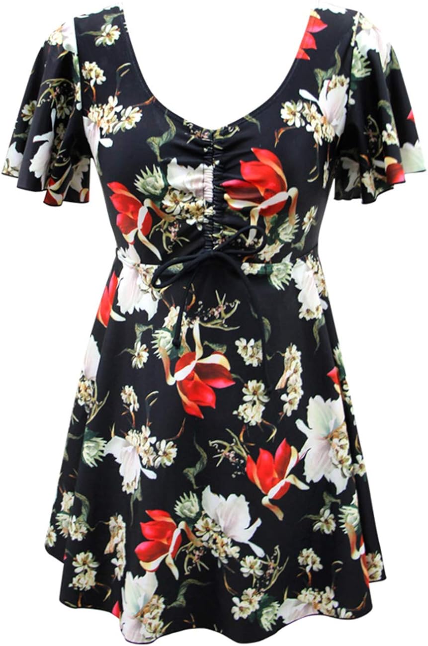 floral one piece dress short