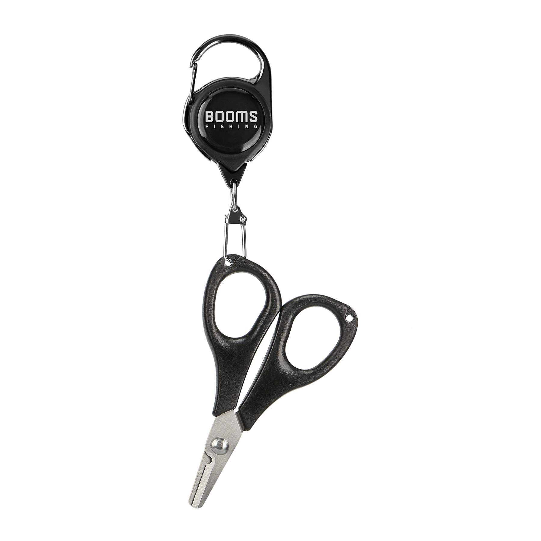 Booms Fishing S01 Fishing Scissors for Braided Line, Fishing Line Cutter Saltwater and Freshwater, Fishing Serrated Shears with Retractor